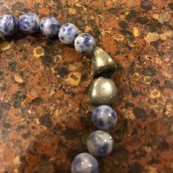 Handmade - Blue Stone Stretch Bracelet - Picture 5 of 5